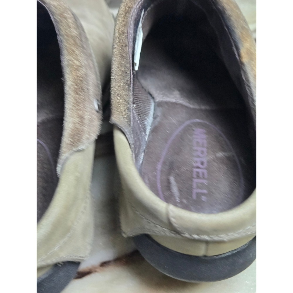 Merrell Drizzle Taupe Grey Leather Studded Clogs Mules Womens 8.5 J56086 - Picture 7 of 10